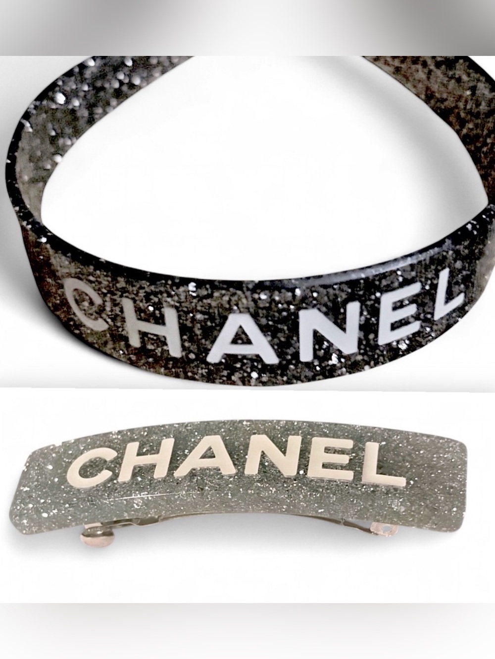 🆕 2 Pc BUNDLE ‘CHANEL’ Hair accessories [1 Headband • 1 Barrette Clip]